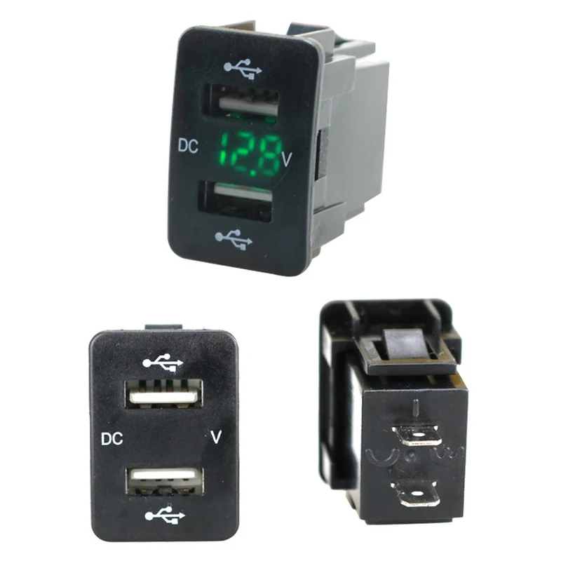 

DC 12-24V Dual USB Portwith LED Digital Voltmeter Meter Monitor Car Charger Cigarette Lighter Socket Power Adapter For Honda