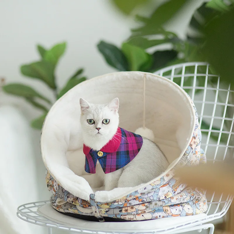 

Foldable Soft Warm Winter Cat Dog Bed House Animal Puppy Cave Sleeping Mat Pad Nest Kennel Pet Supplies Cat Bed House