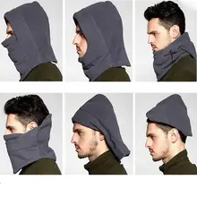 Женская Мужская маска для лица, Лыжная зимняя Флисовая теплая Балаклава с капюшоном, ветрозащитная шапка