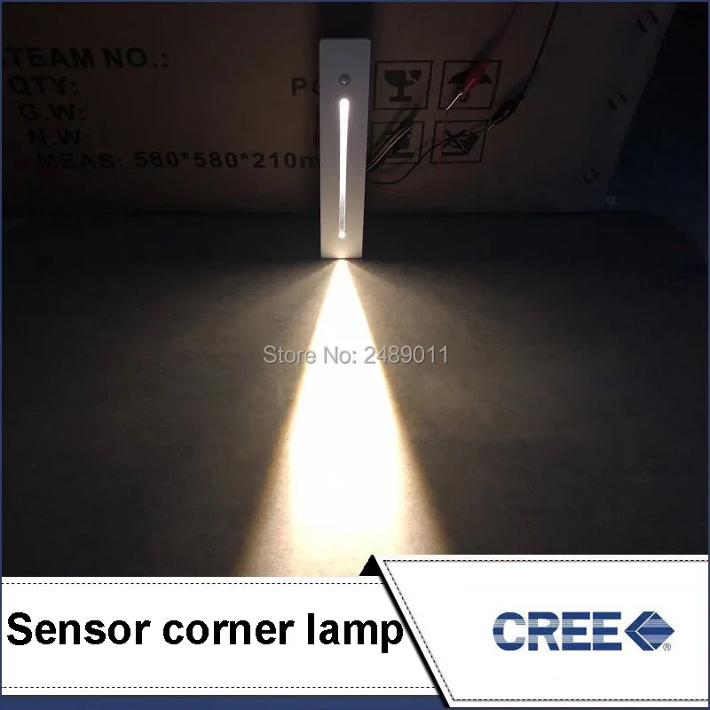 Кри светодиодный датчик лестничный Светильник Прямоугольник AC100 240V ПИР led