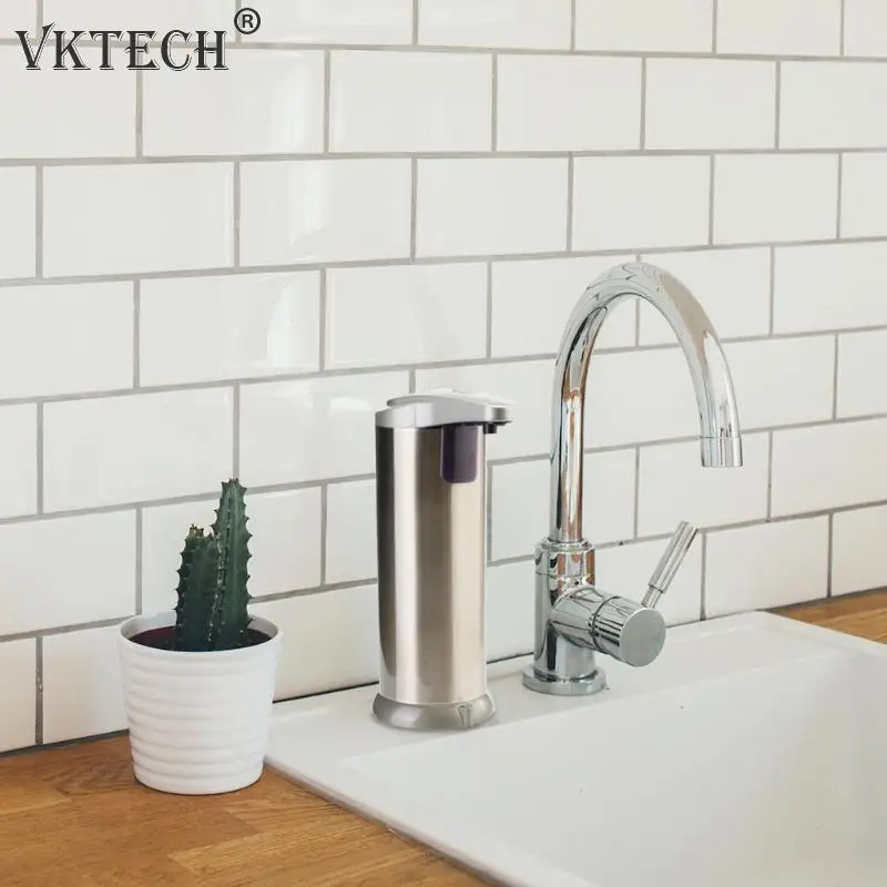 Günstig Edelstahl Flüssigkeit Seife Dispenser 280mL Smart Sensor Touchless Sanitizer Flasche Seife Dispenser für Küche Bad