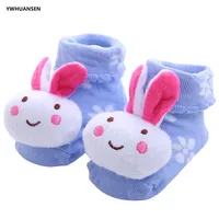YWHUANSEN Toddler Cartoon Newborn Baby Girls Boys Anti-Slip Floor Socks Cute Infant Kids Animal Cotton Leg Warmers Striped Socks 5