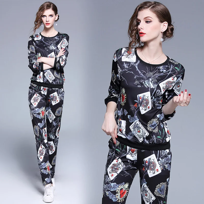 2018 Runway дизайнерский костюм комплект Для женщин с длинными рукавами в стиле ретро
