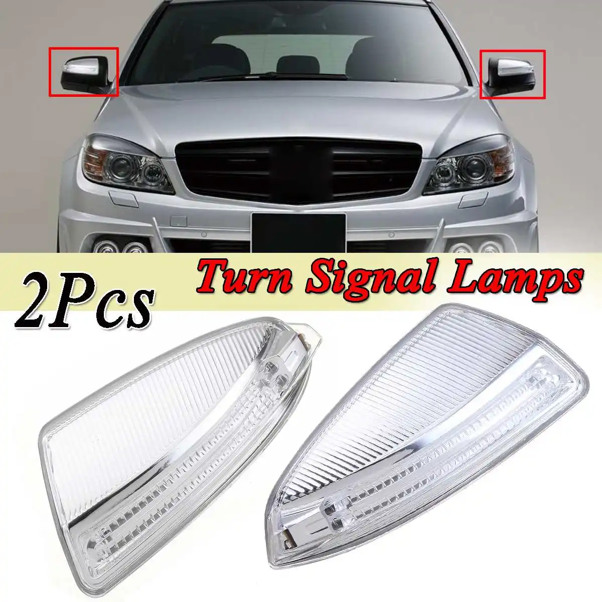 Arrow Type LED Side View Mirror Cover For '07-'09 Benz W204 C-Class BLACK #197 Arrow Type LED Side View Mirror Cover For '07-'09 Benz W204 C-Class BLACK #197