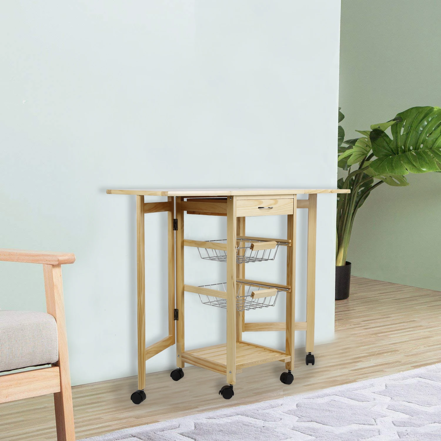 Hot Seller Kitchen Trolley Cart Dining Shelf Island Kitchen