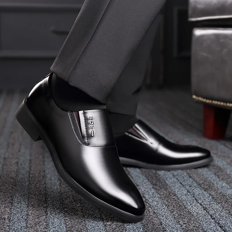 Qzhsmy Increase Men Dress Italian Shoes Black Slip On Man Leather Genuine Spring Autumn huismerk kopen in de aanbieding Qzhsmy Increase Men Dress Italian Shoes Black Slip On Man Leather Genuine Spring Autumn huismerk kopen in de aanbieding