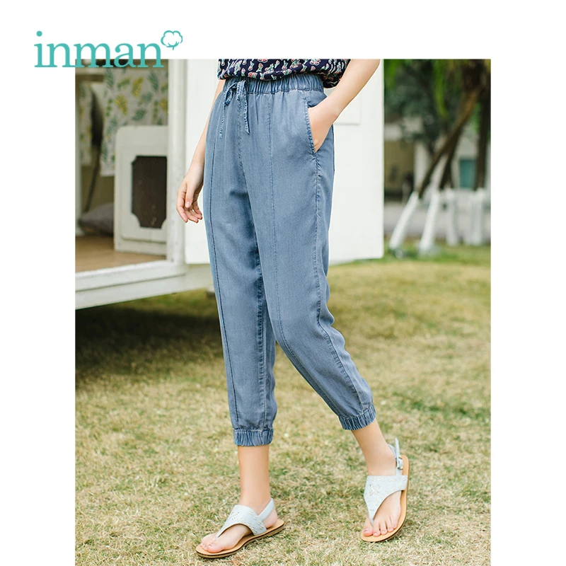 

INMAN 2019 New Arrival High Waist Retro Hongkong Style Korean Fashion Slim Student Casual Women Jogger Jeans