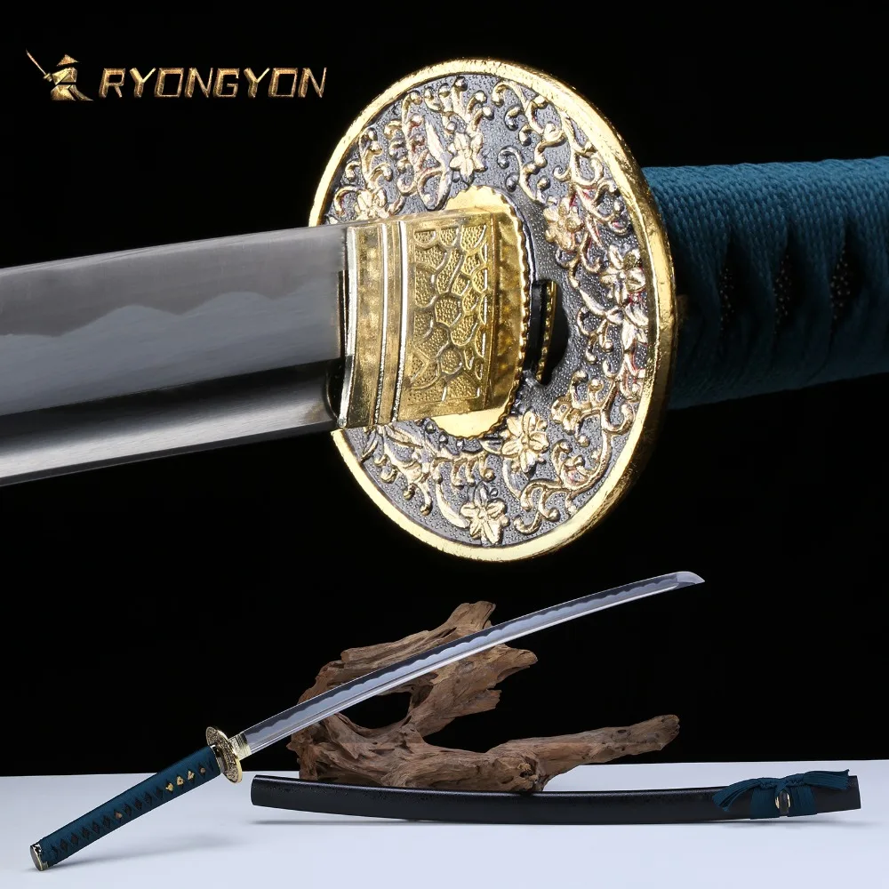 

RYONGYON Handmade Katana Real Sword Sharp Genuine Japanese Samurai Sword Japan Ninja Sword 1095 steel Full Tang Blade 505