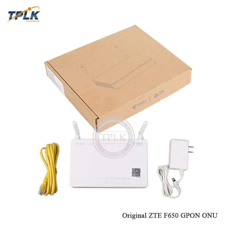 Алиэкспресс Лидер продаж zte F650 ONU ONT GPON с 1GE+ 3FE+ 1USB+ 1WiFi английская версия DC/12 V 2,4G Китайский телекоммуникационный логотип