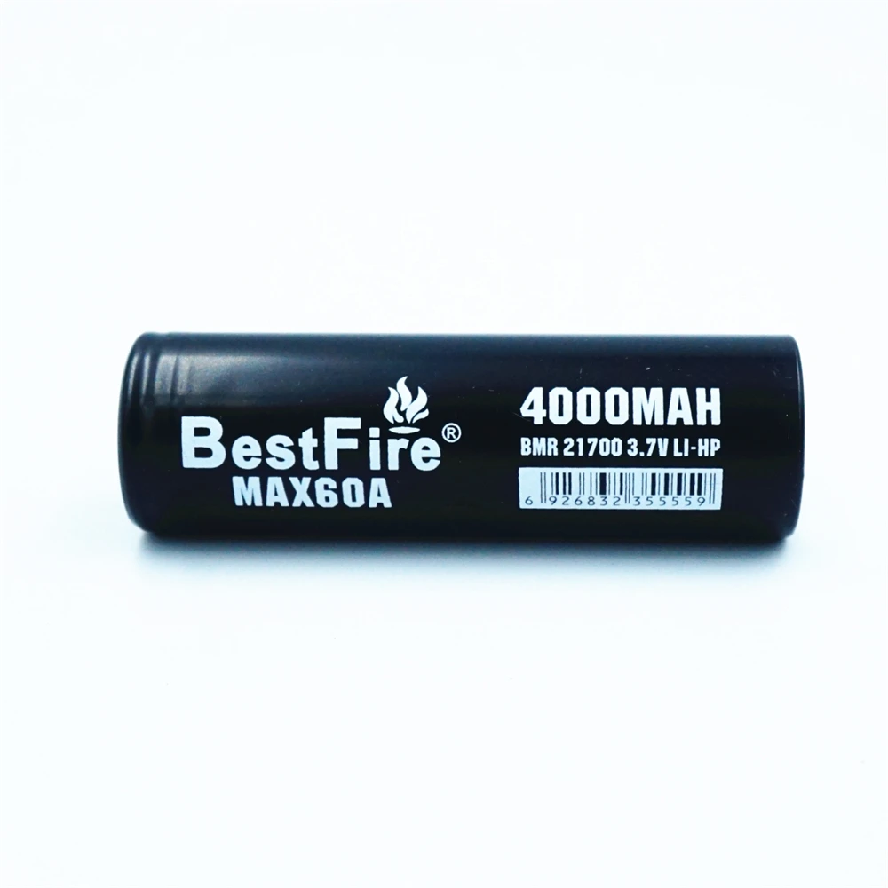 1 шт. BESTFIRE IMR 21700 4000 мАч 60A Плоская верхняя перезаряжаемая литиевая батарея для ECIG игрушка-фонарик автомобильный ноутбук литий-ионный аккумулятор