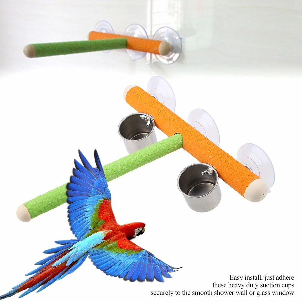 Buy Pet Bird Parrot Standing Suction Cup Rack Platform
