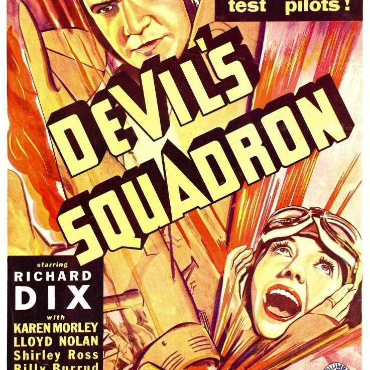 Devil'S Squadron Top: Richard Dix Bottom: Карен Морли на оконной карточке 1936 фильм плакат Masterprint