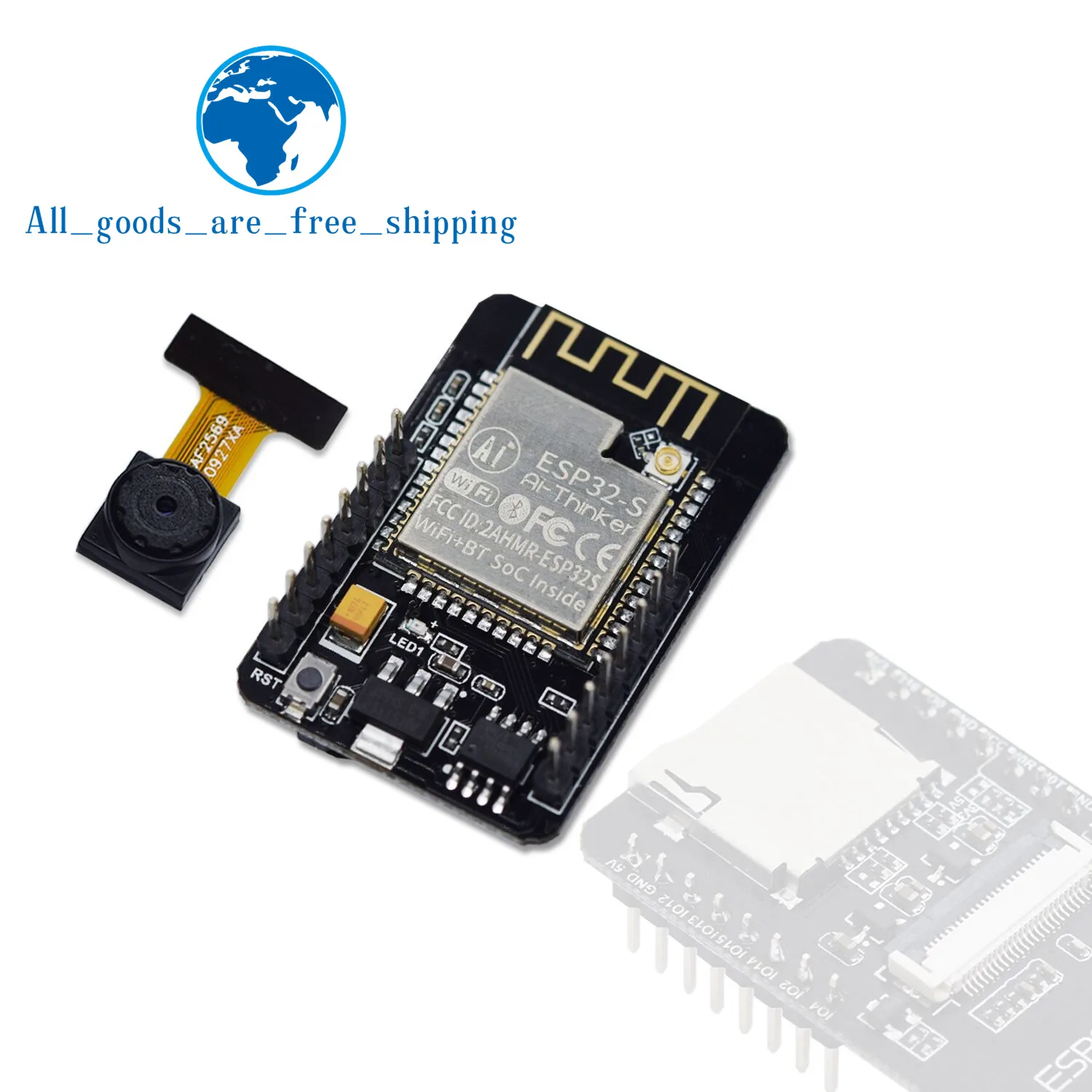

ESP32-CAM WiFi + Bluetooth Module Camera Module Development Board ESP32 with Camera Module OV2640 2MP For Arduino