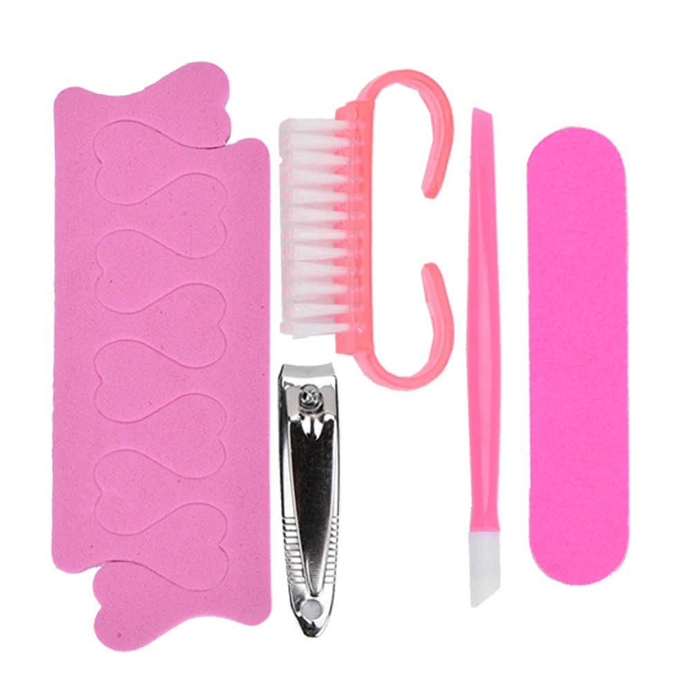 5 шт комплект Маникюр Педикюр Nail Clipper кисти кутикулы толкателя Палец инструмент