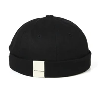 Adjustable French Brimless Hat Mens Vogue Retro Skull cap Docker Sailor Cap Biker Beanie Retro Sun Hats Vintage Unisex Harajuku 2