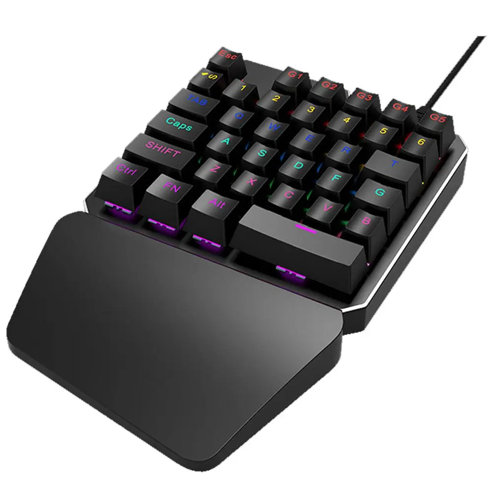 PPYY NEW HXSJ J100 игровая мышь Проводная 35 клавиш для ноутбуков 7 подсветка зеленая ось