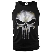 Мужской костюм с принтом "анти-герой", "Каратель", майки, футболки, футболка с принтом "призрак", жилет с принтом "череп"