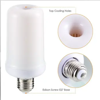 

4 Mode E27 LED Burn Light Flicker Flame Lamp Bulb Fire Effect Decor Gravity Sensor