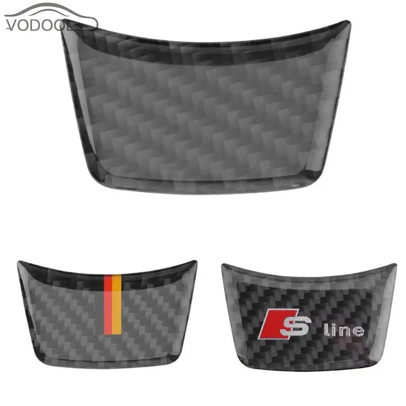 

Auto Car Steering Wheel Sticker Black Carbon Fiber Steering-wheel Trim Decals for Audi A4L A6L A3 Q3 Q5 Automovil Accessories