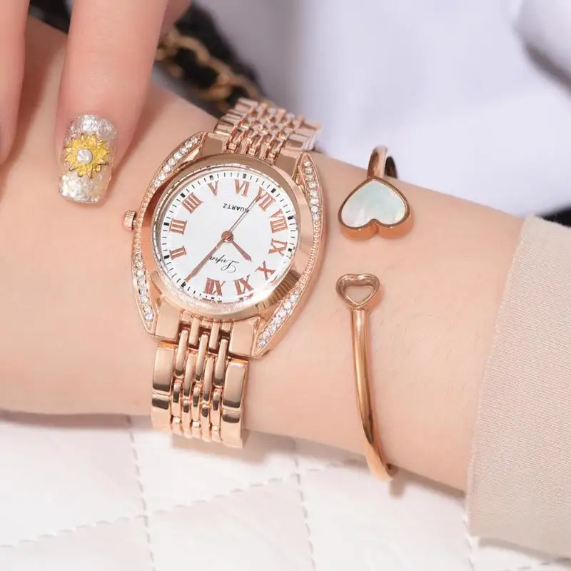 

Lvpai Women Watches Luxury Women Roman Numeral Quartz Watch Fashion Steel Strap Watches Women's Dress Wristwatches Girl Clock