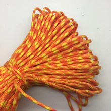 10 ярдов/партия разноцветные паракордовые браслеты Веревка 7 нитей парашютный шнур Кемпинг Пешие прогулки желтый+ оранжевый