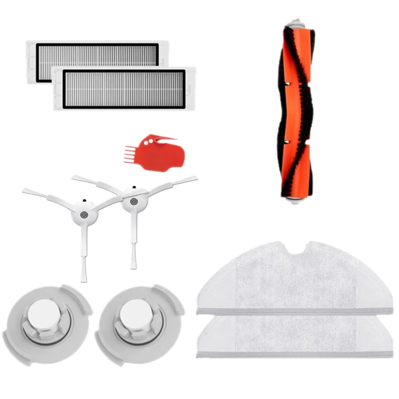 

SANQ Suitable for Xiaomi Roborock S50 S51 Parts Vacuum Cleaner 2x HEPA Filter Mop Cloths Main Brush Tool Side Brush Water tank