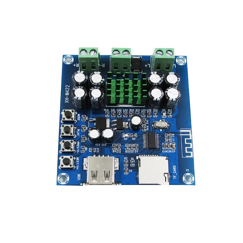 AABB Tpa3116D2 усилительная плата Bluetooth двухканальный 50 Вт + Dc 12 24 В Поддержка Tf карты U