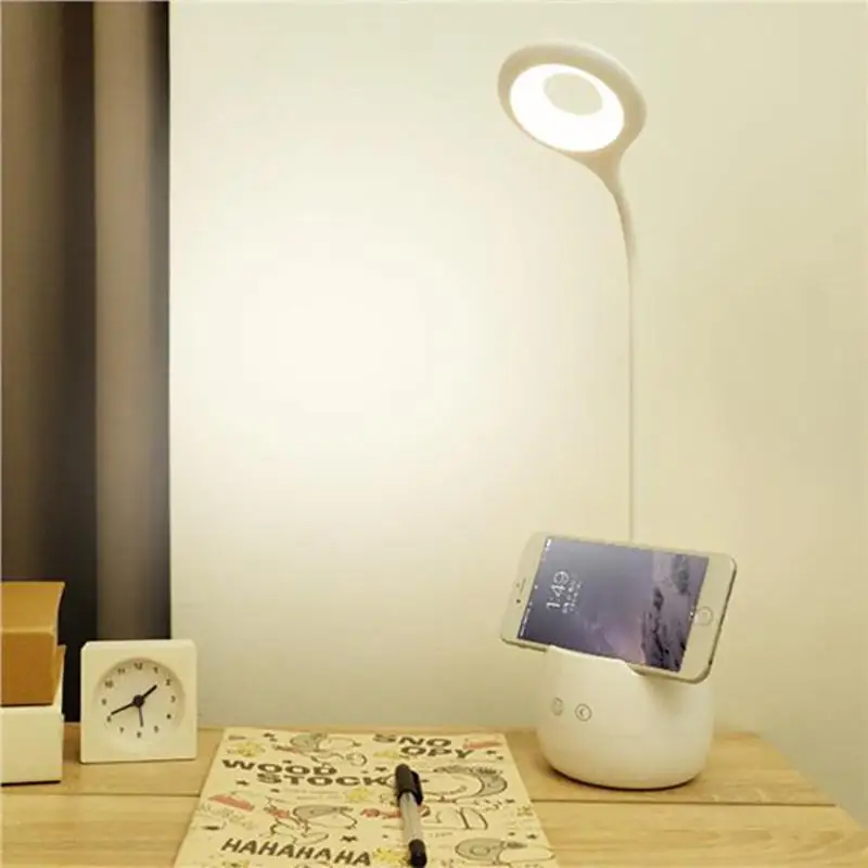 مفتاح مستشعر باللمس لمبة مكتب USB LED الجدول مصباح عكس الضوء خزانة السرير قراءة كتاب أضواء قابلة للشحن ليلة ضوء