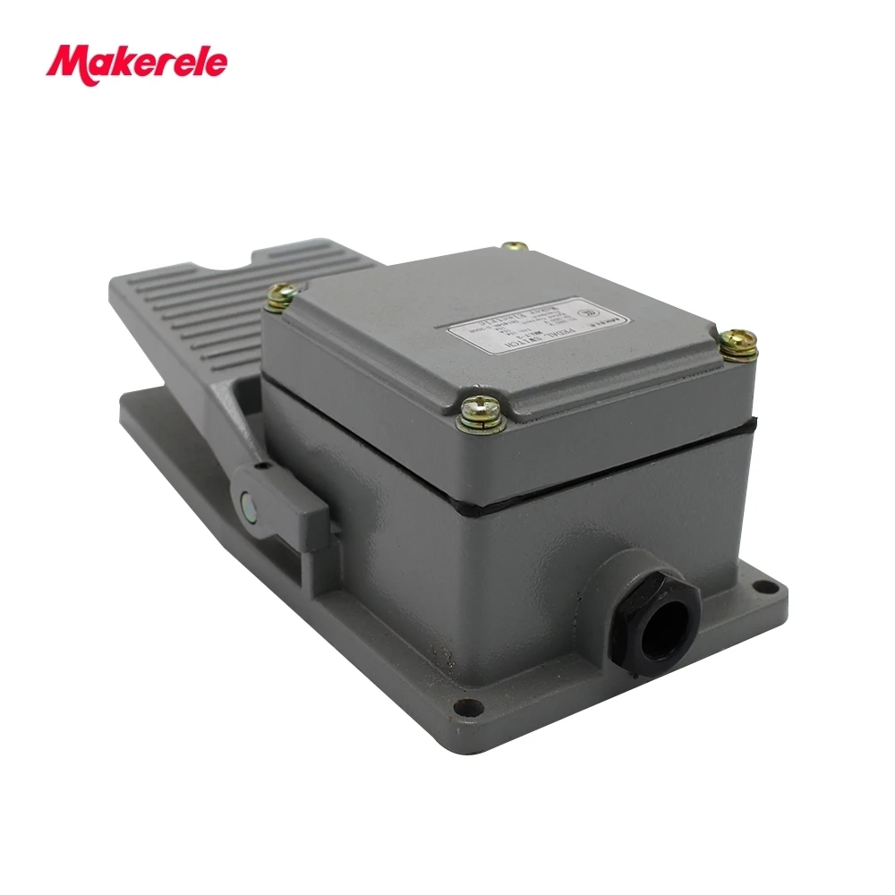 

Foot Pressure Switch Plastic New Black Wired High Frequency 50-60Hz Foot Switch Pedal Aluminum Alloy MKLT-3