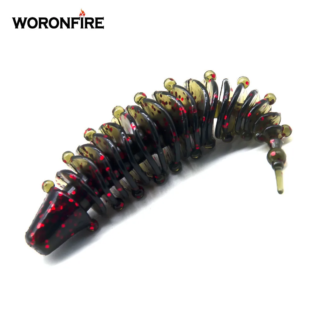 

85mm Soft Worm Fishing Lure 5pcs/lot 6.6g Soft Bait Artificial Silica Gel Fishing Swimming Bait Jig Head Soft Lure