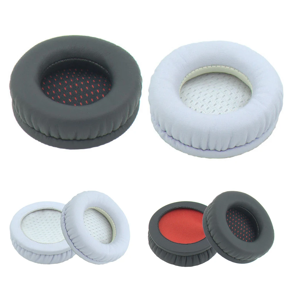 

1 Pair Replacement Soft Sponge Earpads for Headphones Headset White/Black Durable Replacement Ear Cushions Pads Cover