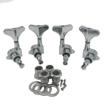

Super Quality 4 Strings Alloy Electric Bass Full Closed Tuning Peg Tuners Machine Heads 4Pcs Right Side - Silver
