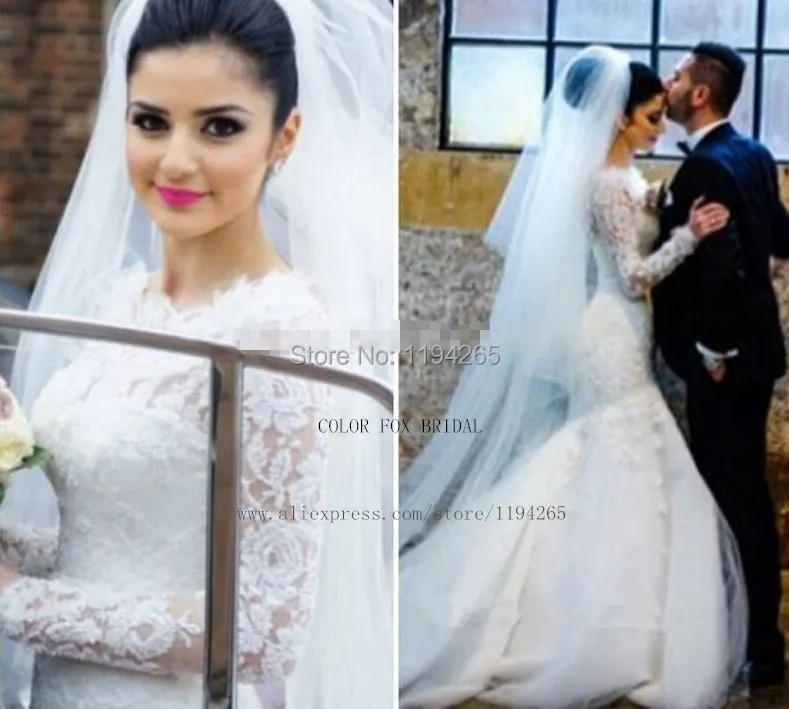 White Ivory High Neckline Lace Long Sleeves Mermaid Wedding Dresses Htb1bv5ifxb9bx Q6fxk Htb1pgnoffcmav Q6 Xk