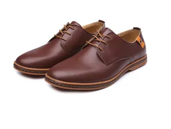 

MEIJIANA Dress Quality Oxford Men Casual High Up Men Shoe New Leather Genuine Lace Flats Shoes Work men Shoes Fashion shoes Flat