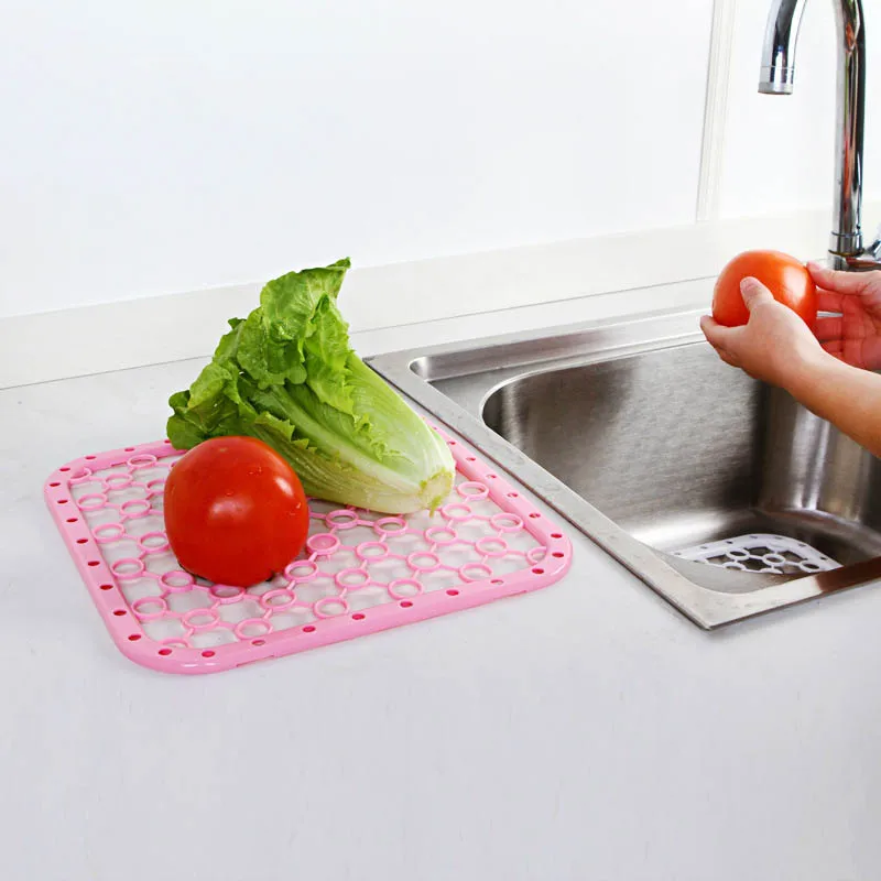 

1Pc Vegetable Draining Board Sink Dish Drainer Multifunction Insulation Pads Organizer Tray Fruit Drying Rack Kitchen Gadgets