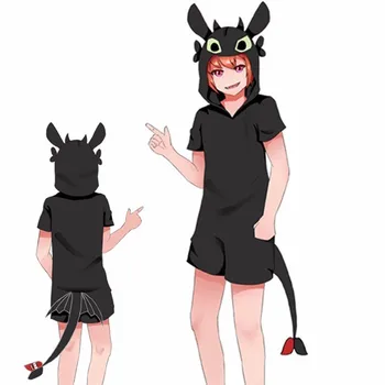 

Adult Masquerade Party How to Train Your Dragon Cosplay Jumpsuits Man Woman Toothless Dragon Hooded Cotton Pajamas Leisure Wear