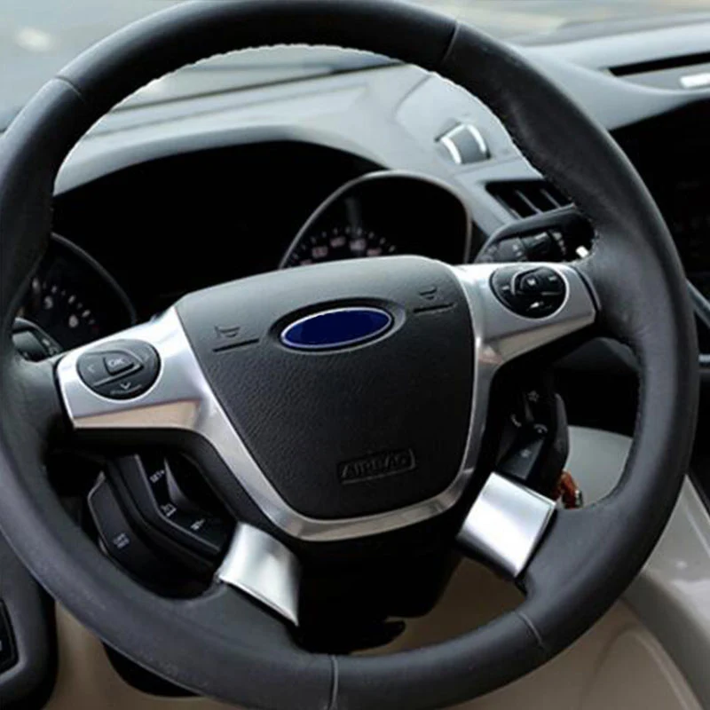 Мой хороший автомобиль ABS хромированная крышка рулевого колеса отделкой пайетками Стикеры для Ford Focus 3 Mk3 Kuga Escape 2012 2013 2 шт./компл