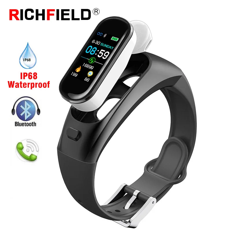 

Smart Bracelet Blood Pressure Headphones Wireless Earphones Bluetooth Earphone Waterproof Smart Watch Fitness Tracker Smart Band