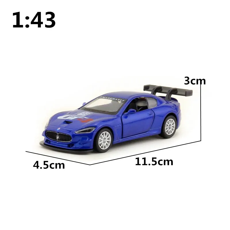 Литая металлическая игрушка модель/Масштаб 1:43 Maserati MC GT4 Super Car/Pull Back/открывающиеся