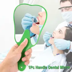 1 шт.. Стоматологическое зеркало с ручкой, стойкое к разрыву, зеркало для макияжа рук в форме зуба, милая пластиковая ручка, зубные