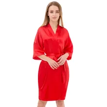 Красное Новое Женское ночное платье для дома, китайское свадебное платье для невесты, кимоно, Банные платья, атласные одноцветные пижамы, халаты, пижамы