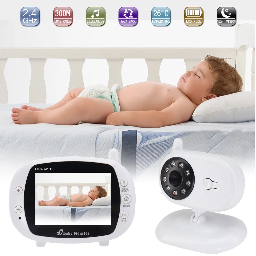 

Audio Baby Monitor Wireless 2.4G Night Vision Nanny Camera Baby Monitor With Music Hypnosis Temperature Monitoring Babysitter