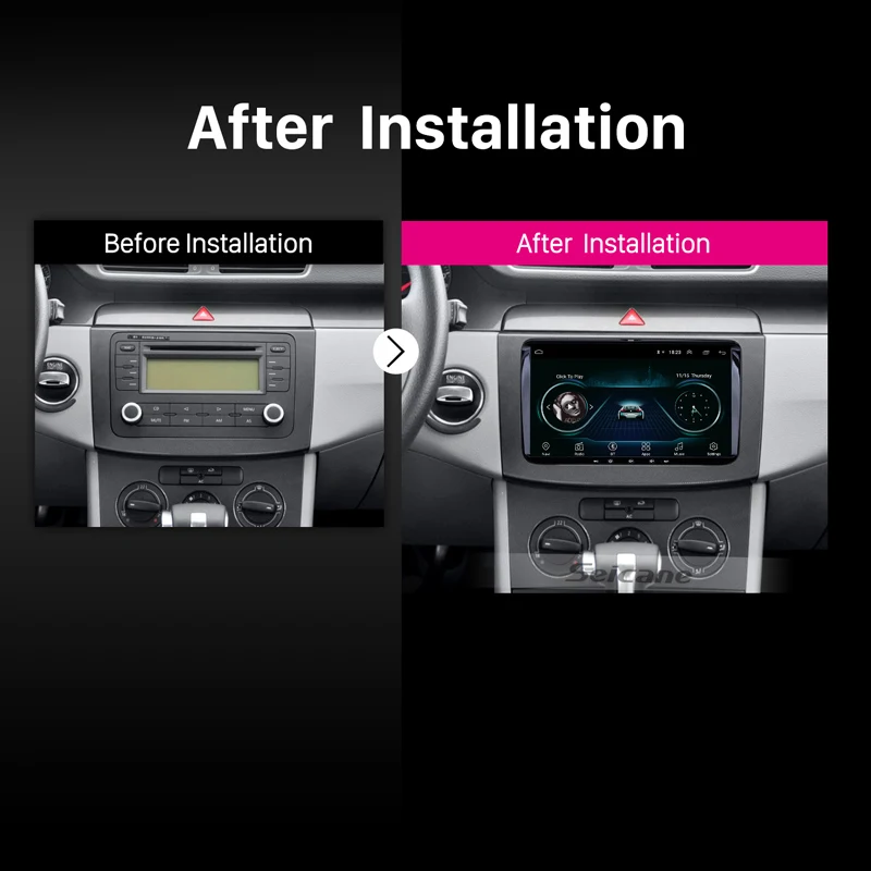 Best Seicane Car Radio GPS Navi 9" GPS Headunit 2Din Android 8.1 Stereo for VW Volkswagen SEAT LEON CUPRA Skoda Passat b5 b6 CC Polo 5