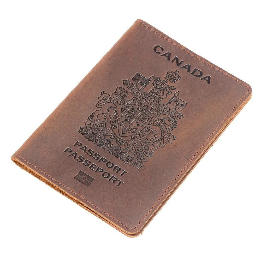 

Genuine Leather Canada Passport Cover For Canadians Credit Card Holder Passport Case Unisex Travel Wallet