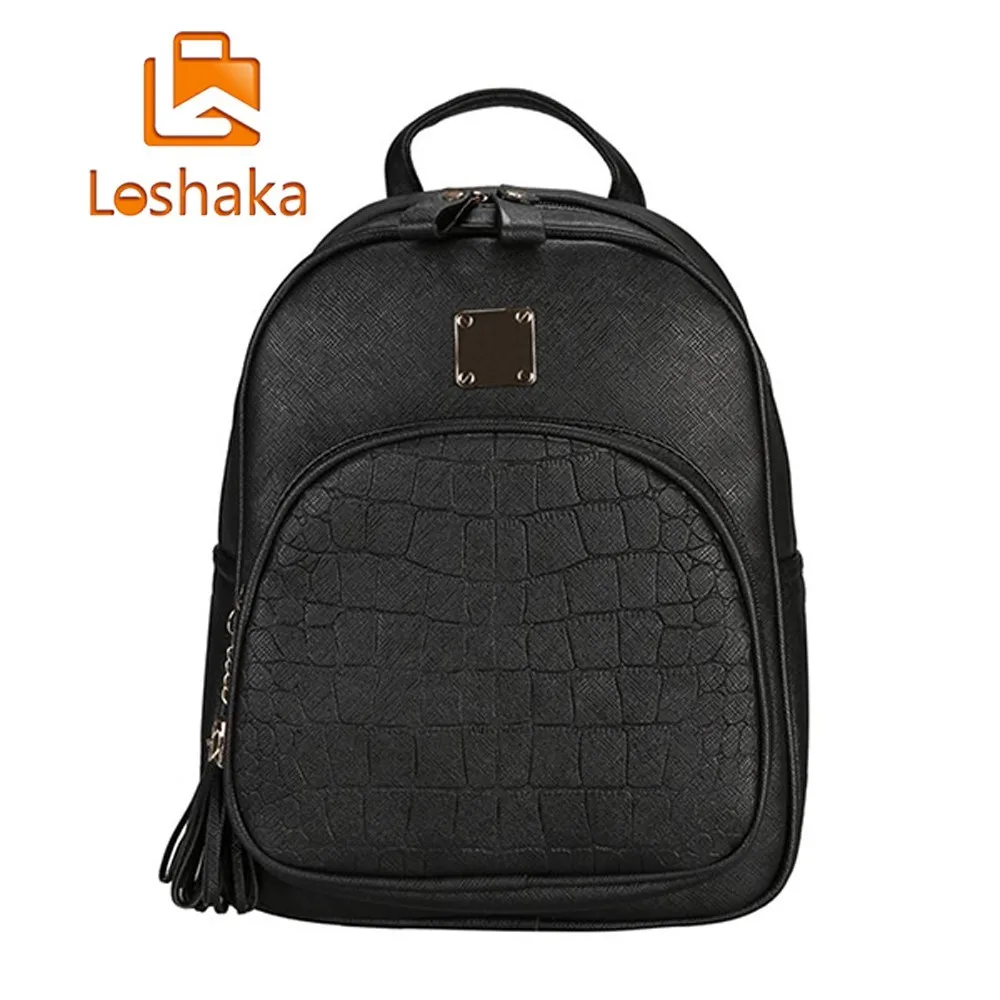 

Loshaka LWomen Backpack Female PU Leather School Bags For Teenager Girls Stone Sequined Preppy Style Mini Small Backpack Mochila