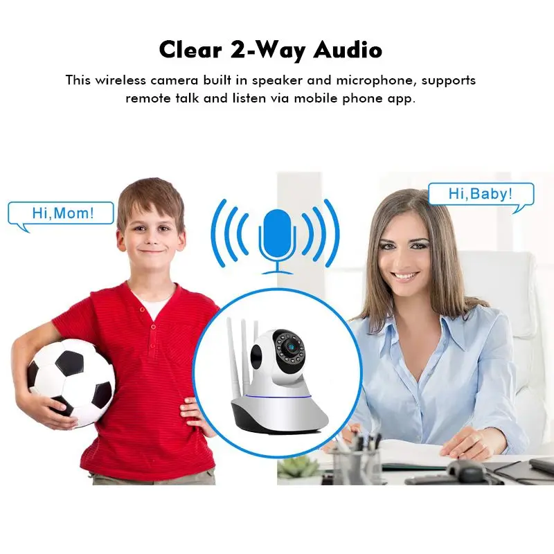 2.0MP 1080P HD Wireless Surveillance Camera PTZ Wifi Home Security Smart IP Cam 64 TF Card Night Vision CCTV IP Cam Baby Monitor