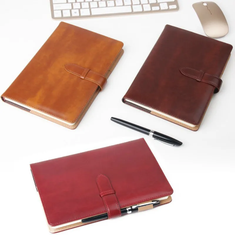 

Business Solid Color PU Leather Handmade Hardcover Sketchbook Journal A5 Notebook Diary Book Weekly Planner Schedule Book 016015