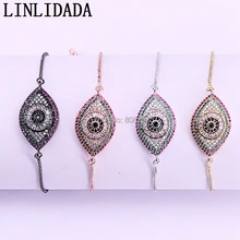 10 шт. Мода глаз Форма микро проложить Кристалл циркония инструменты для наращивания волос браслет Шарм ювелирные изделия