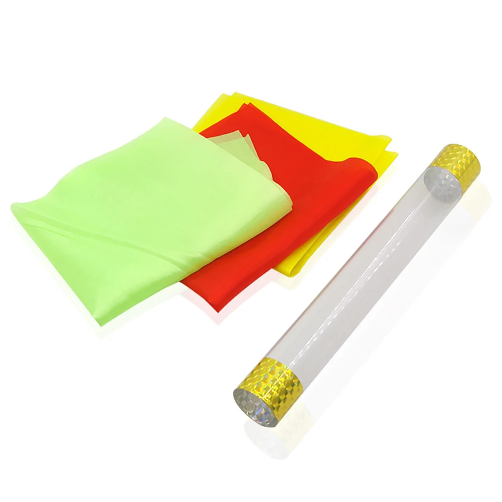 

3 Pieces Magic Scarves and 1 piece Tube Magic Props for Magic Trick in Streets(Color Random)