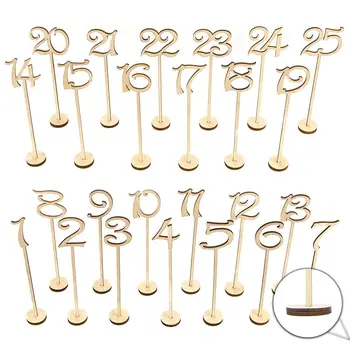 

BMBY-Wooden Wedding Table Numbers 1-25 pcs Vintage Home Birthday Party Event Banquet Decor Anniversary Decoration Favors Signs